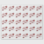 Ruby Typografie mit Rose Rot und Weiß Geschenkpapier (Flach)
