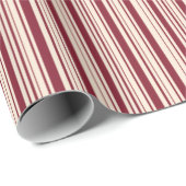 Ruby und antike weiße Streifen Geschenkpapier (Rolleneckpunkt)