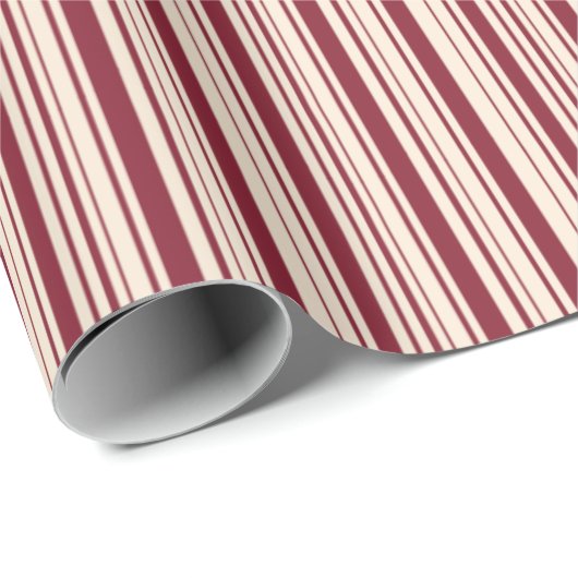 Ruby und antike weiße Streifen Geschenkpapier (Rolleneckpunkt)