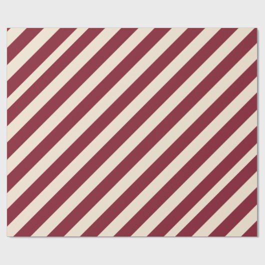 Ruby und antike weiße Streifen Geschenkpapier (Flach)