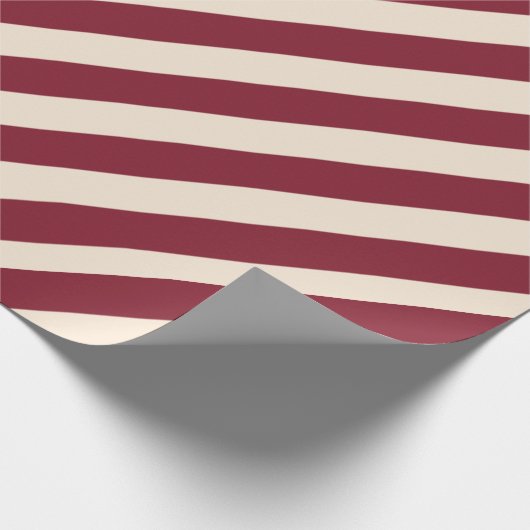 Ruby und antike weiße Streifen Geschenkpapier (Ecke)