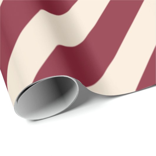 Ruby und antike weiße Streifen Geschenkpapier (Rolleneckpunkt)