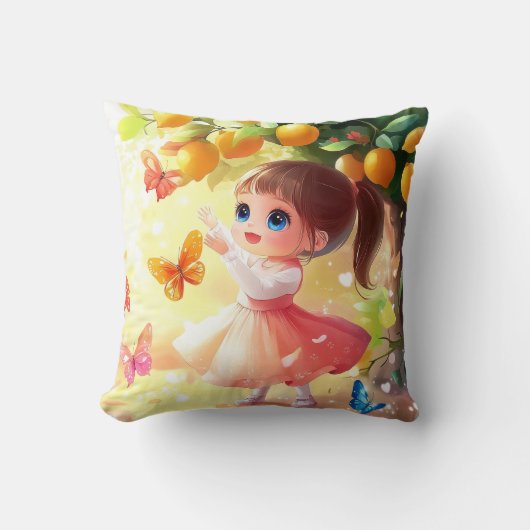 Ruby und das Zitronenbaumkissen Kissen (Vorderseite)