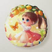 Ruby und das Zitronenbaumkissen Rundes Kissen (Vorderseite)