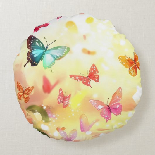 Ruby und das Zitronenbaumkissen Rundes Kissen (Rückseite)