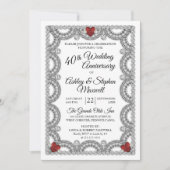 Ruby und Diamond 40-jähriges Party zum Hochzeitsta Einladung (Vorderseite)