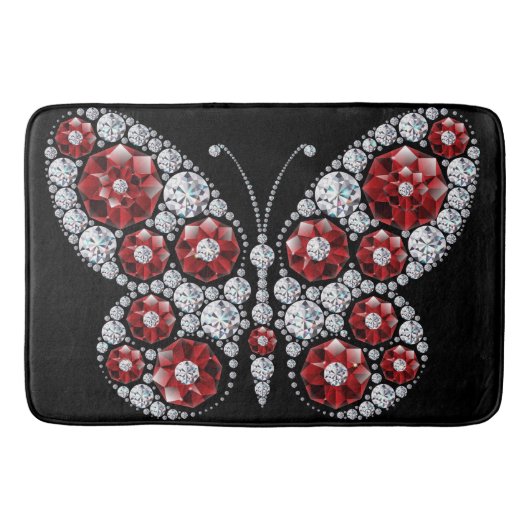 Ruby und Emerald Kristall Butterfly Badematte (Vorderseite)