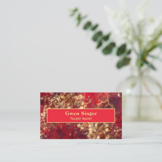 Ruby und Gold Visitenkarte (Stehend Vorderseite)