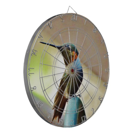 Ruby und Grüner kleiner Hummingbird Dartscheibe (Vorderseite Links)