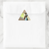 Ruby und Grüner kleiner Hummingbird Dreieckiger Aufkleber (Tasche)