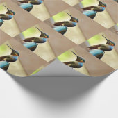 Ruby und Grüner kleiner Hummingbird Geschenkpapier (Ecke)