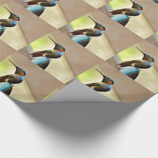 Ruby und Grüner kleiner Hummingbird Geschenkpapier (Ecke)