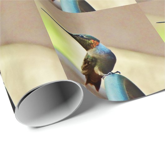 Ruby und Grüner kleiner Hummingbird Geschenkpapier (Rolleneckpunkt)