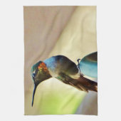 Ruby und Grüner kleiner Hummingbird Handtuch (Vertikal)