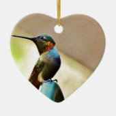 Ruby und Grüner kleiner Hummingbird Keramikornament (Vorne)