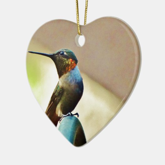 Ruby und Grüner kleiner Hummingbird Keramikornament (Links)