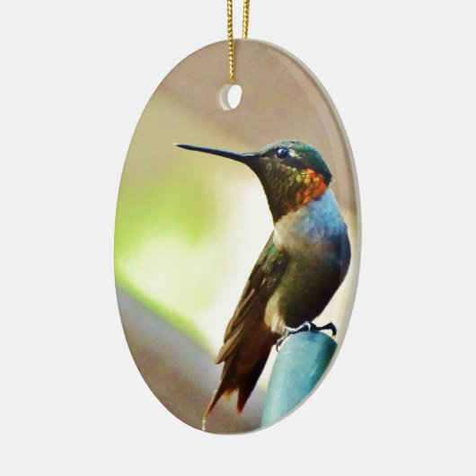 Ruby und Grüner kleiner Hummingbird Keramikornament (Links)