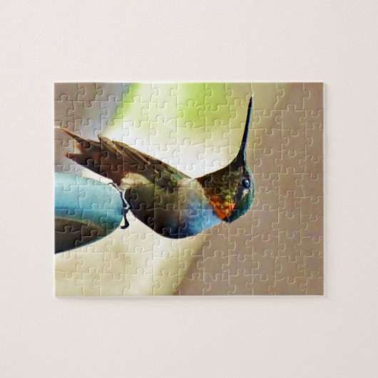 Ruby und Grüner kleiner Hummingbird Puzzle (Horizontal)