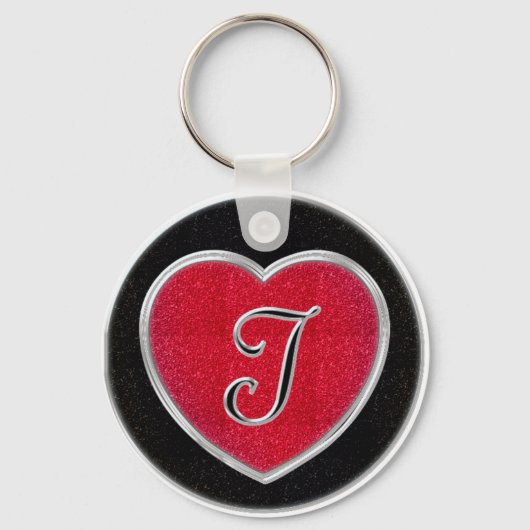 Ruby und Onyx Heart Keychain Schlüsselanhänger (Vorderseite)