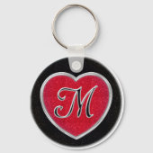 Ruby und Onyx Monogram Schlüsselanhänger (Vorderseite)