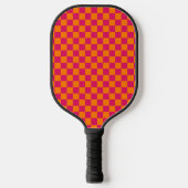 Ruby und Orange Checkered Vintag Pickleball Schläger (Vorderseite)