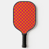 Ruby und Orange Checkered Vintag Pickleball Schläger (Rückseite)