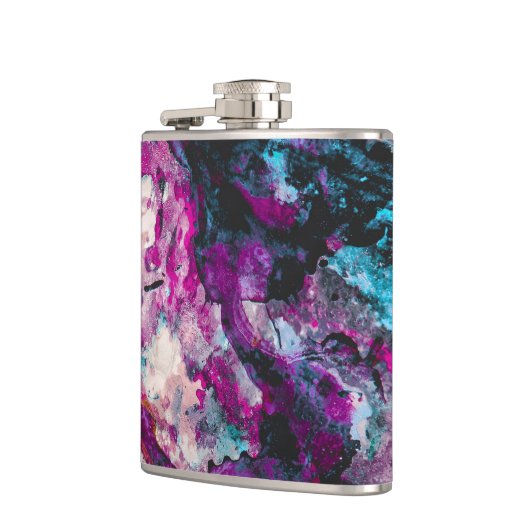 Ruby und Sapphire Crystal Geode Abstrakt Flachmann (Links)