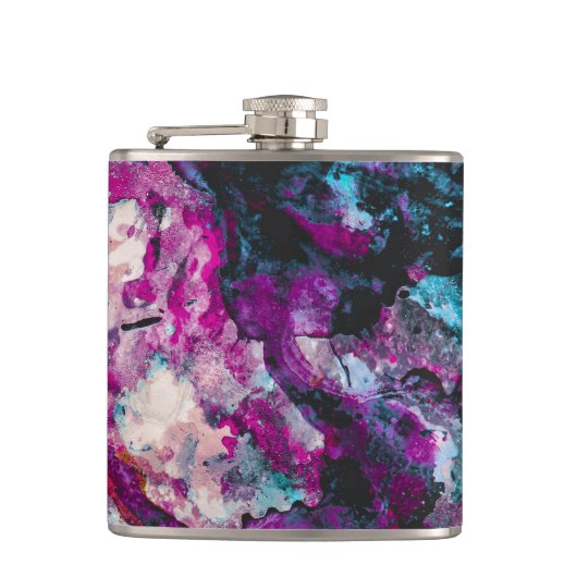 Ruby und Sapphire Crystal Geode Abstrakt Flachmann (Vorderseite)