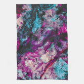 Ruby und Sapphire Crystal Geode Abstrakt Geschirrtuch (Vertikal)