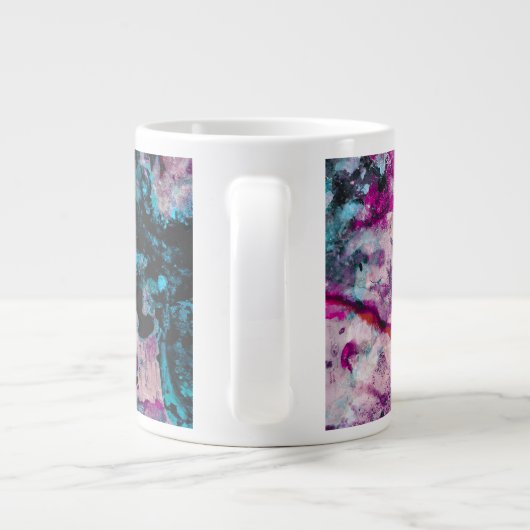 Ruby und Sapphire Crystal Geode Abstrakt Jumbo-Tasse (Rückseite)