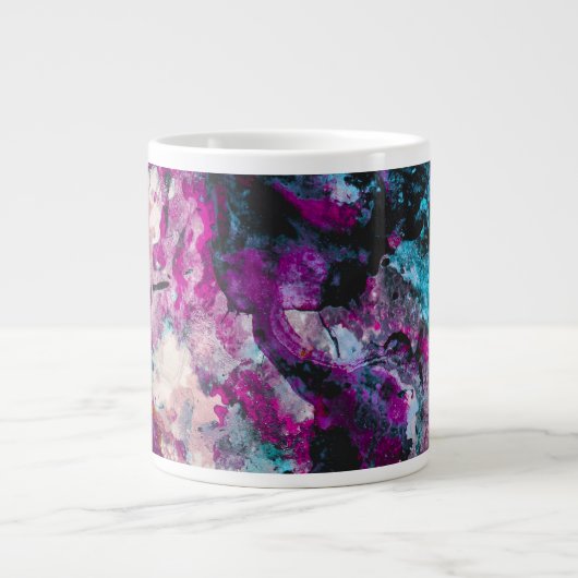 Ruby und Sapphire Crystal Geode Abstrakt Jumbo-Tasse (Vorderseite)