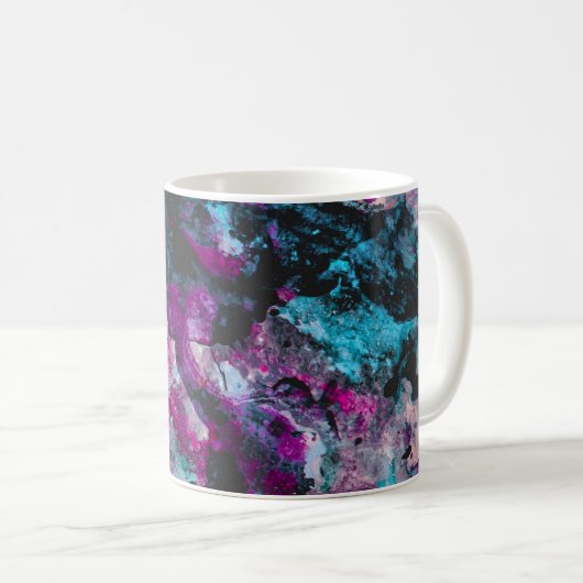 Ruby und Sapphire Crystal Geode Abstrakt Kaffeetasse (VorderseiteRechts)