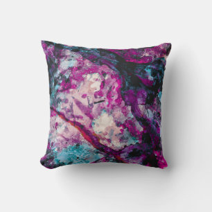 Ruby und Sapphire Crystal Geode Abstrakt Kissen