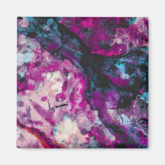 Ruby und Sapphire Crystal Geode Abstrakt Magnet (Vorne)
