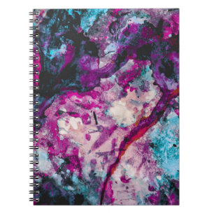 Ruby und Sapphire Crystal Geode Abstrakt Notizblock