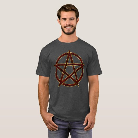 Ruby Verzauberung: Pentagram Elegante T-Shirt (Vorne ganz)