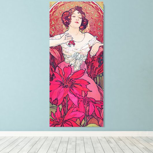 Ruby (Vier Juwelen), Alphonse Mucha Leinwanddruck (Insitu (Holzboden))