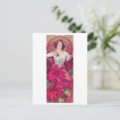 Ruby (Vier Juwelen), Alphonse Mucha Postkarte (Stehend Vorderseite)