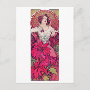 Ruby (Vier Juwelen), Alphonse Mucha Postkarte