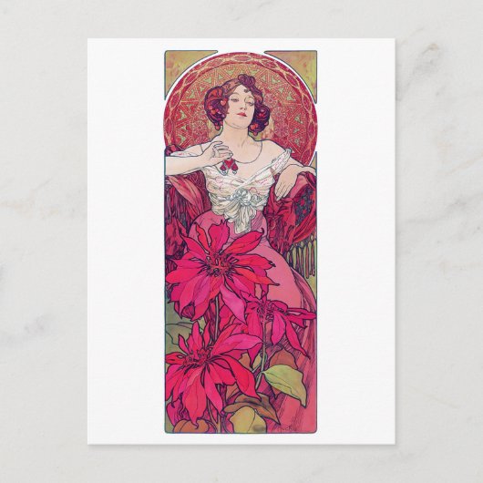 Ruby (Vier Juwelen), Alphonse Mucha Postkarte (Vorderseite)