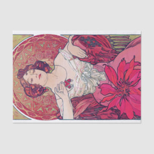 Ruby (Vier Juwelen), Alphonse Mucha Seidenpapier
