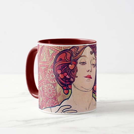Ruby (Vier Juwelen), Alphonse Mucha Tasse (Vorderseite Links)