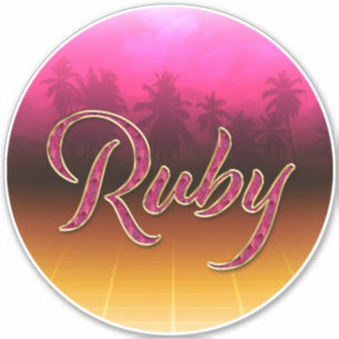 Ruby Vorname Name golden pink Aufkleber Sticker