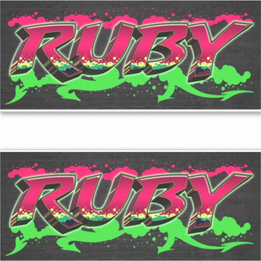Ruby Vorname Name Graffiti Aufkleber Sticker (Vorderseite)