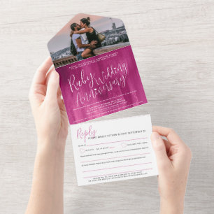 Ruby Wedding 40. Foto Musikanfrage Option UAWG All In One Einladung