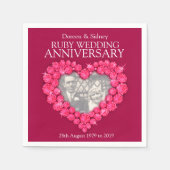 Ruby Wedding 40 Jahre Foto und Name Servietten (Vorderseite)
