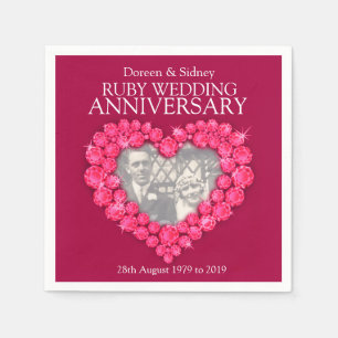 Ruby Wedding 40 Jahre Foto und Name Servietten
