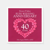 Ruby Wedding 40 Jahre individuelle Name Servietten (Vorderseite)