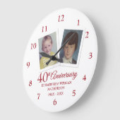 Ruby Wedding 40 Jahre Jubiläum Kinder Fotos Große Wanduhr (Winkel)