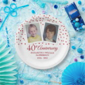 Ruby Wedding 40 Jahre Jubiläum Kinder-Fotos Pappteller (Party)